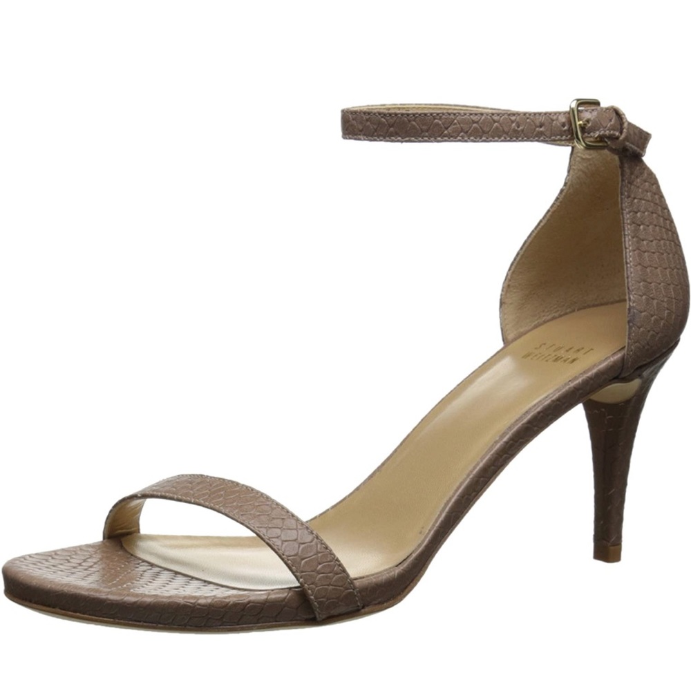 Stuart Weitzman Nunaked Truffle Mayan Dress Sandal Heel 9.5